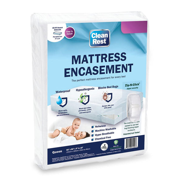 Clean Rest Waterproof Mattress Encasement 54 x 75 x 9 - Full