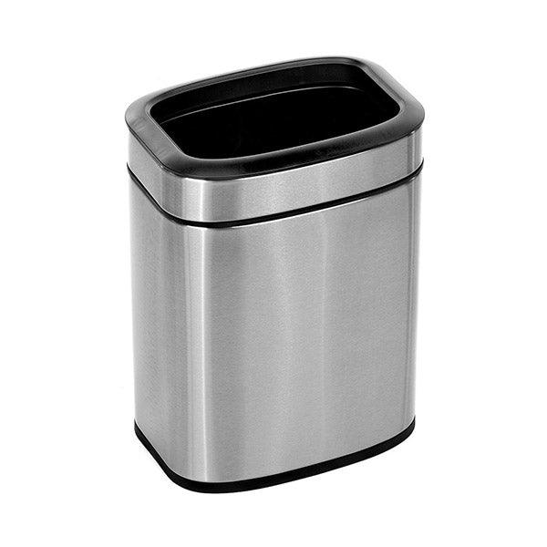 Stainless Steel Indoor Trash Can 10 Liter, Swing Lid, Sturdy Side Handles, ADA-Compliant