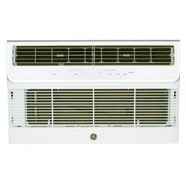 GE AJCQ14DWJ 26" Built-In Thru the Wall Smart Air Conditioner with 3-Speed Fan,Electronic Cap Touch Controls, Large LCD Auto-Dimming Display,and Cooling BTU of 14,000 BTU,R32,9.3 EER, 230/208v/1ph