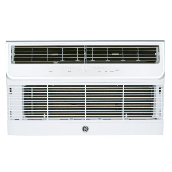 GE AJEQ12DWJ 26" Built-In Thru Wall Smart Air Conditioner with 3-Speed Fan, Electronic Cap Touch Controls, and Cooling Capacity of 12,000 BTU, 9.5 EER, R32,230/208v/1ph