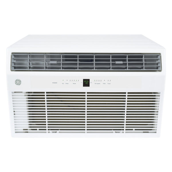 GE AKEQ12DCJ 24" Built-In Thru the Wall Air Conditioner with  3-Speed Fan, Large LCD Display, 6-Way Directional Airflow,and Cooling Capacity of 12,000 BTU, 9.5 EER, R32, 230/208v