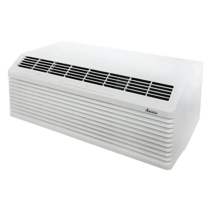 Amana PTH153J50AXXX 14,600 BTU Packaged Terminal Air Conditioner with 14,300 BTU Heat Pump, 5.0kW Electric Heater,  30 AMP, and NEMA 6-30 LCDI Cord - The Horecastore