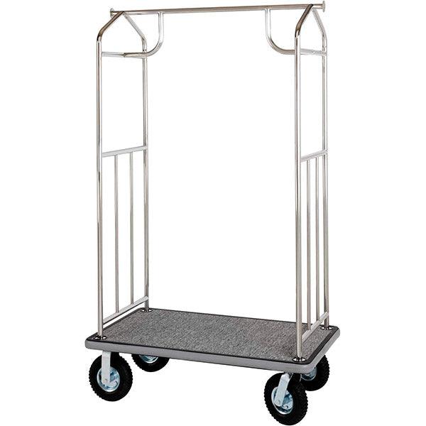 Chrome Bellman's Cart  - 6" Fully Pneumatic Wheels Case Pack Of 1 Pieces Rapid Hotel Supplies