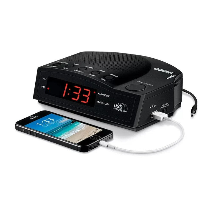 Conair Clock Radio w/USB Charging Port Case Pack of 8 Pieces Rapid Hotel Supplies