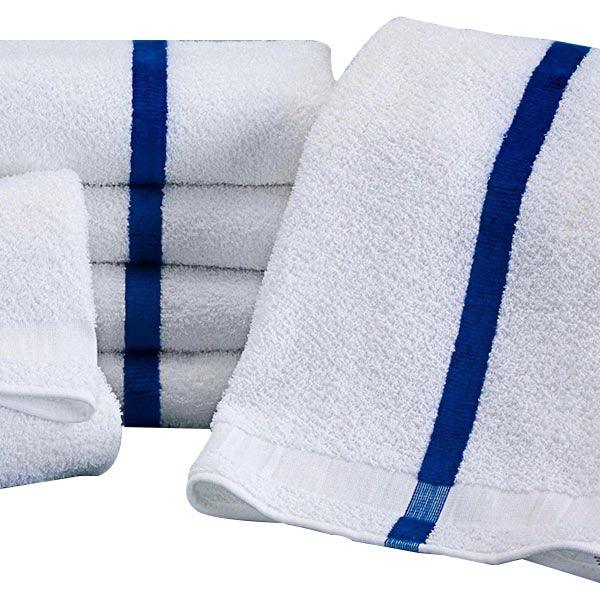 pool towels bulk Blue Center Stripe