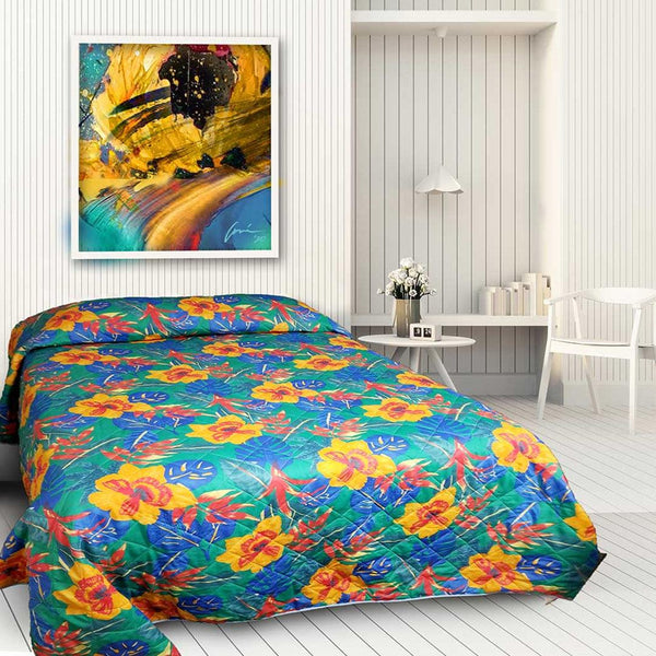 Printed Bed Spreads Tropical Kiwi 100 x 118 - Queen