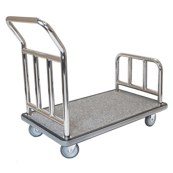 Utility Cart - Stainless Steel/Grey Carpet - 5" Wheels Case Pack Of 1 Pieces Rapid Hotel Supplies