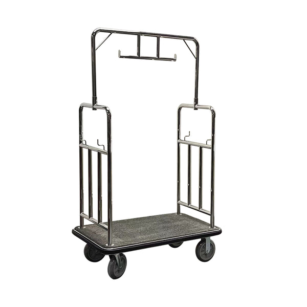 Wheelmate Deluxe Luggage Cart, 8" and 4 Non-marking Solid Wheels, 1.5" Tubing, 4 Clothes Hooks
