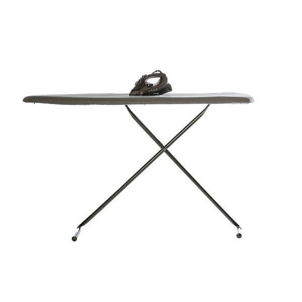 Roomwell UK Full Size 54" Basic Foldable Ironing Board, Thick Padded Top, Anti-Flame Fabric, Secure Leg Lock