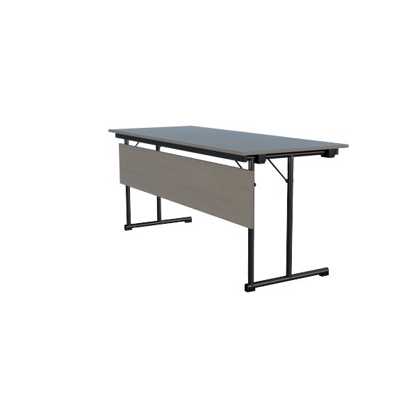 Ash Classroom Rectangle Table L 150 x W 60 x H 75 cm, MDF Laminated Table Tops With Black Metal Folding Legs. - 